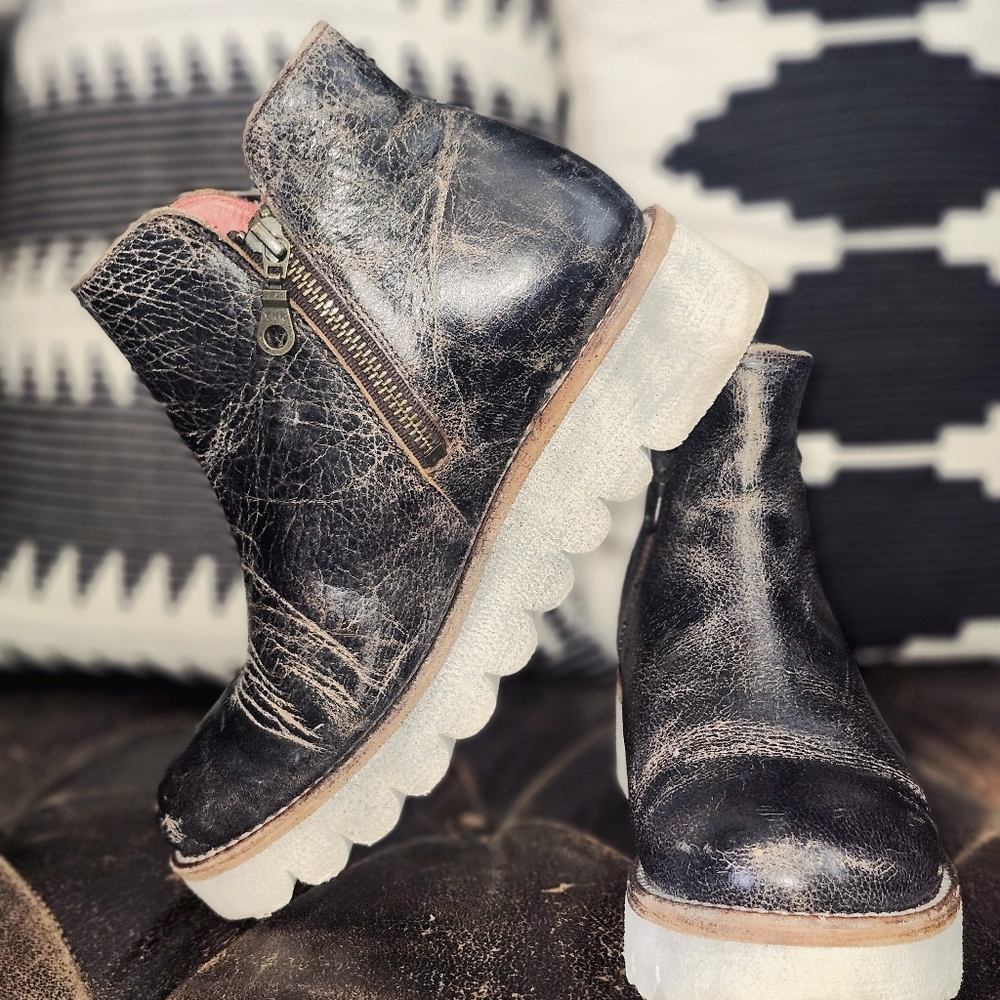 BedStu Lydyi Ankle Boots Black Luxe Size 7.5